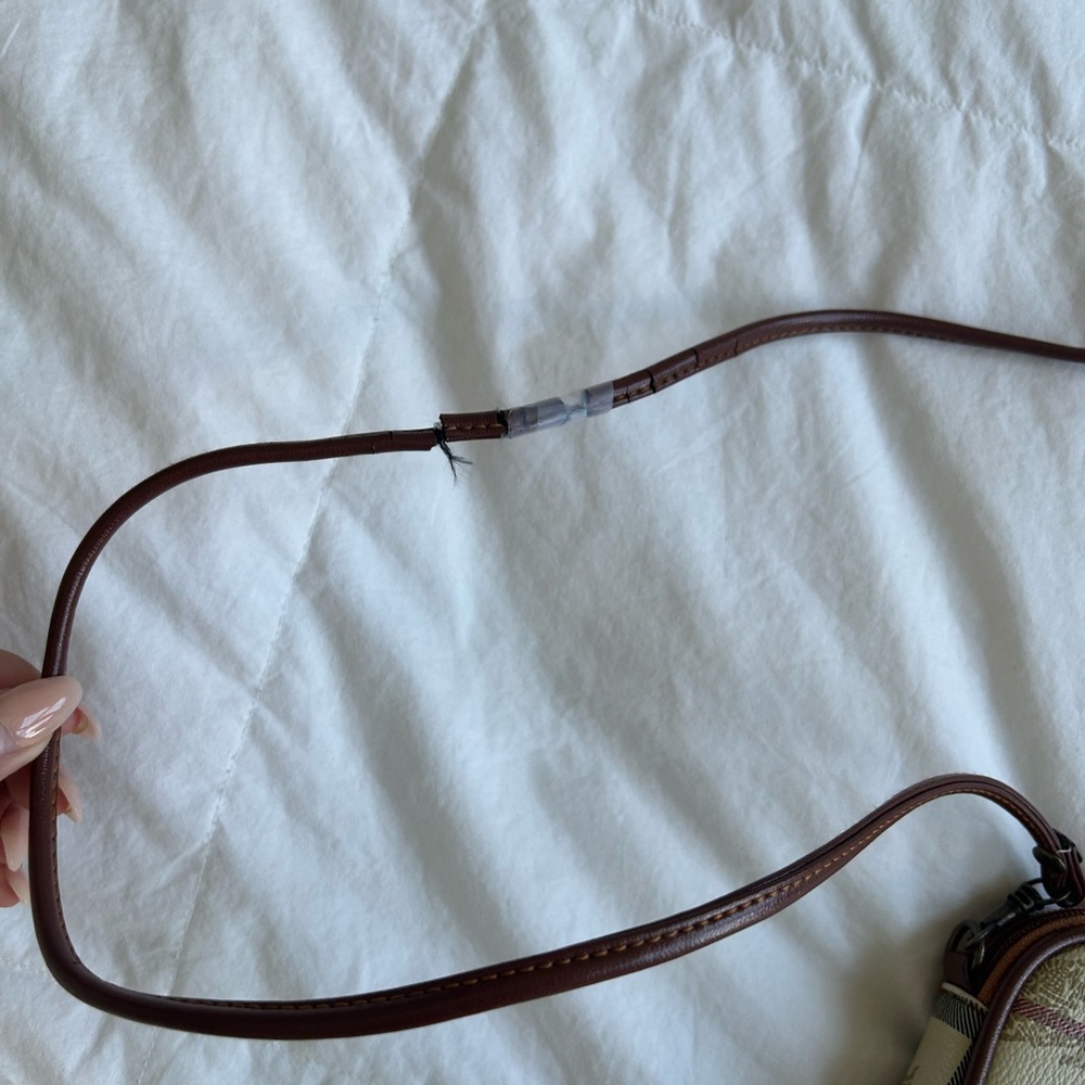 Burberry Beige and Pink Plaid Crossbody Bag - Picture 3 of 6